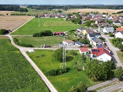 Verlauf der 110-kV Stromleitung im Bereich von Seuversholz  