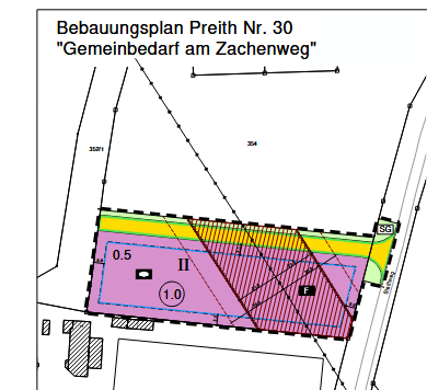 usschnitt aus dem Bebauungsplan "Gemeinbedarf am Zachenweg"